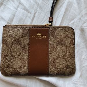 Coach zip up wristlet/ clutch